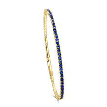 Load image into Gallery viewer, 14K Gold &amp; Blue Sapphire Flexible Bangle