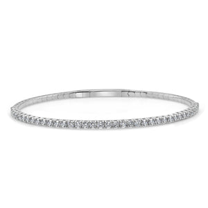 14k Gold & Diamond Flexible Bangle