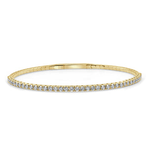 14k Gold & Diamond Flexible Bangle