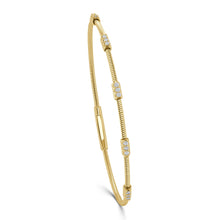 Load image into Gallery viewer, 14k Gold &amp; Diamond Flexible Bangle