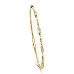 14k Gold & Diamond Flexible Bangle