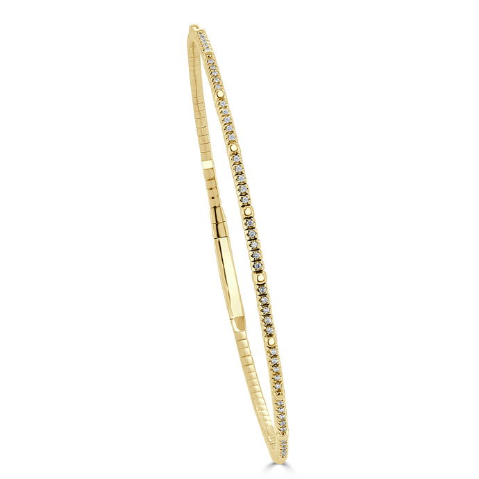 14K Gold & Diamond Flexible Bangle