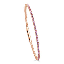 Load image into Gallery viewer, 14K Gold &amp; Pink Sapphire Flexible Eternity Bangle