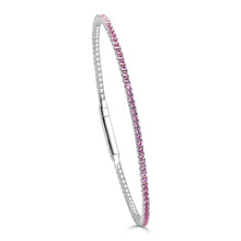 Load image into Gallery viewer, 14K Gold &amp; Pink Sapphire Flexible Eternity Bangle