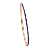 14K Gold & Blue Sapphire Flexible Eternity Bangle - 2.01ct