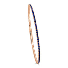 Load image into Gallery viewer, 14K Gold &amp; Blue Sapphire Flexible Eternity Bangle