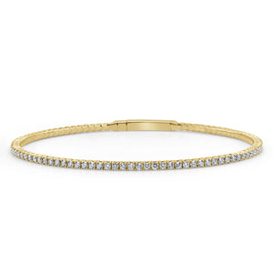 14k Gold & Diamond Flexible Bangle