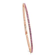 Load image into Gallery viewer, 14K Gold &amp; Pink Sapphire Flexible Eternity Bangle