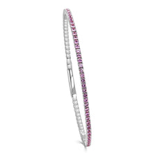 Load image into Gallery viewer, 14K Gold &amp; Pink Sapphire Flexible Eternity Bangle