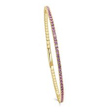 Load image into Gallery viewer, 14K Gold &amp; Pink Sapphire Flexible Eternity Bangle