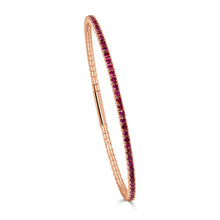 Load image into Gallery viewer, 14K Gold Ruby Flexible Eternity Bangle