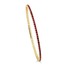 Load image into Gallery viewer, 14K Gold Ruby Flexible Eternity Bangle