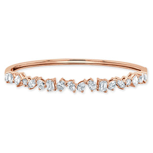 14k Gold & Fancy-Shape Diamond Bangle