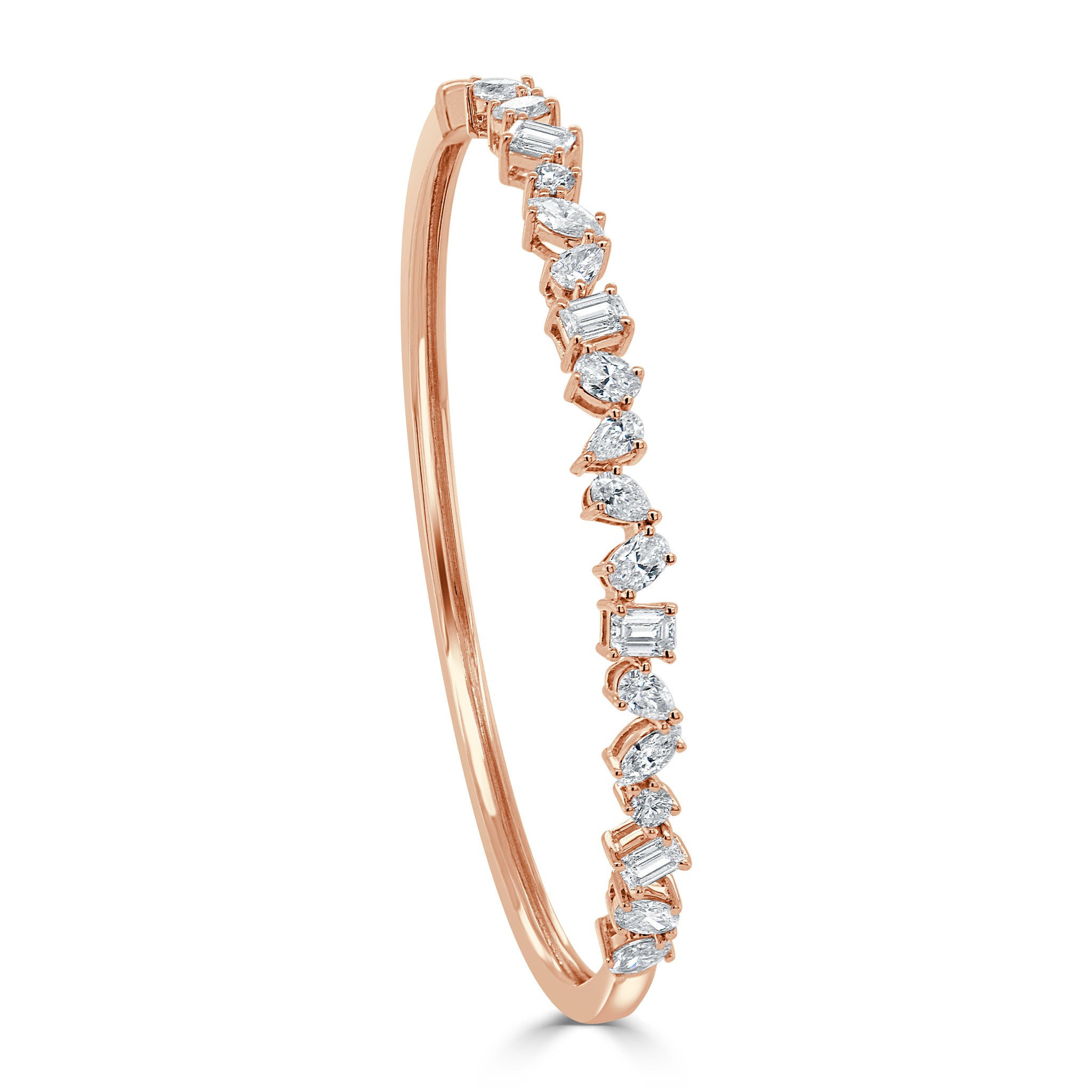 Round and Marquise Cut Diamond Bracelet