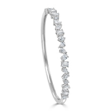 Load image into Gallery viewer, 14k Gold &amp; Fancy-Shape Diamond Bangle