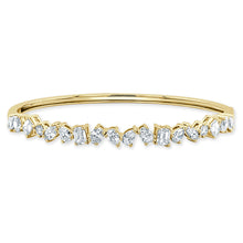 Load image into Gallery viewer, 14k Gold &amp; Fancy-Shape Diamond Bangle