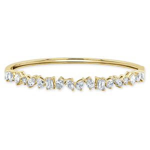 14k Gold & Fancy-Shape Diamond Bangle