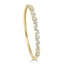 Load image into Gallery viewer, 14k Gold &amp; Fancy-Shape Diamond Bangle