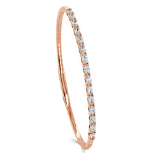 Load image into Gallery viewer, 14k Gold &amp; Oval Diamond Flexible Bangle