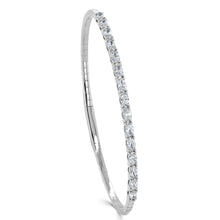 Load image into Gallery viewer, 14k Gold &amp; Oval Diamond Flexible Bangle