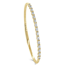 Load image into Gallery viewer, 14k Gold &amp; Oval Diamond Flexible Bangle