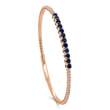 Load image into Gallery viewer, 14K Gold, Blue Sapphire &amp; Diamond Flexible Bangle