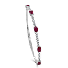 Load image into Gallery viewer, 14K Gold, Ruby Station Diamond Flexible Bangle