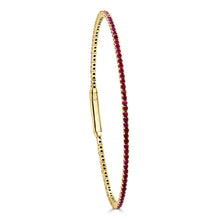 Load image into Gallery viewer, 14K Gold &amp; Ruby Flexible Eternity Bangle