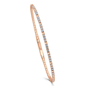 14k Gold & Diamond Flexible Bangle