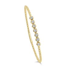 Load image into Gallery viewer, 14k Gold &amp; Diamond Flexible Beaded Bangle