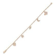 Load image into Gallery viewer, 14k Gold &amp; Diamond Charm Bracelet