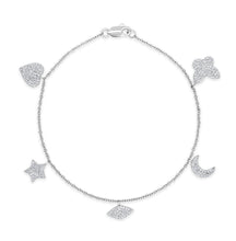 Load image into Gallery viewer, 14k Gold &amp; Diamond Charm Bracelet