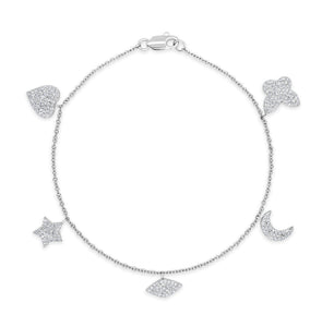 14k Gold & Diamond Charm Bracelet