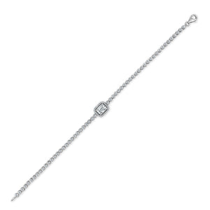 14k Gold & Baguette Diamond Tennis Bracelet