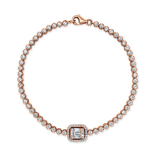 14k Gold & Baguette Diamond Tennis Bracelet