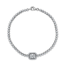 Load image into Gallery viewer, 14k Gold &amp; Baguette Diamond Tennis Bracelet