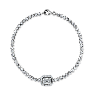 14k Gold & Baguette Diamond Tennis Bracelet