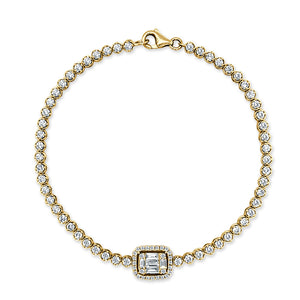 14k Gold & Baguette Diamond Tennis Bracelet
