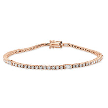 Load image into Gallery viewer, 14k Gold &amp; Baguette Diamond Tennis Bracelet