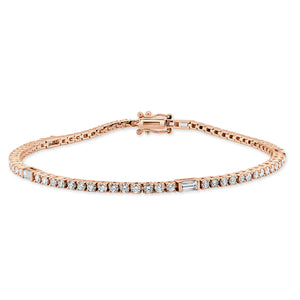 14k Gold & Baguette Diamond Tennis Bracelet