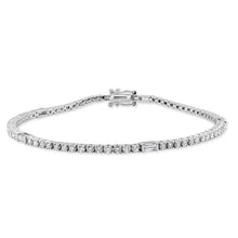 Load image into Gallery viewer, 14k Gold &amp; Baguette Diamond Tennis Bracelet
