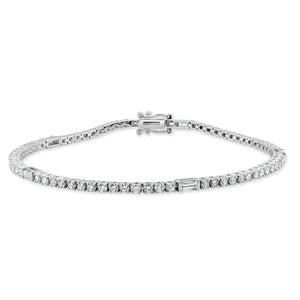 14k Gold & Baguette Diamond Tennis Bracelet