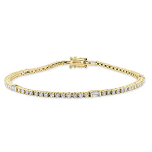 Load image into Gallery viewer, 14k Gold &amp; Baguette Diamond Tennis Bracelet