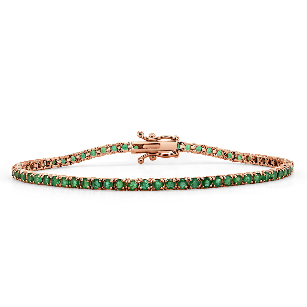 14k Gold & Green Emerald Tennis Bracelet