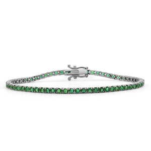 14k Gold & Green Emerald Tennis Bracelet