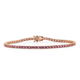 14k Gold & Pink Sapphire Tennis Bracelet - 4.21ct