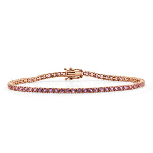 14k Gold & Pink Sapphire Tennis Bracelet