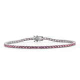 14k Gold & Pink Sapphire Tennis Bracelet - 4.21ct