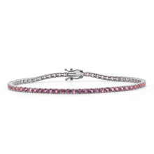 Load image into Gallery viewer, 14k Gold &amp; Pink Sapphire Tennis Bracelet