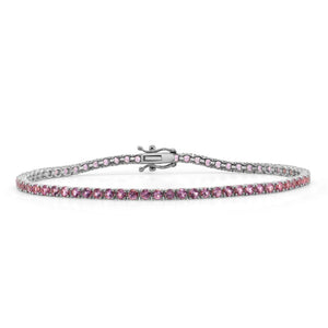 14k Gold & Pink Sapphire Tennis Bracelet